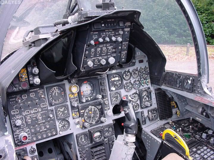 F 15 Eagle Cockpit. Non MSIP cockpit (an F-15A):