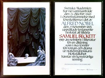 Samuel Beckett (1969); umjetnik Gunnar Brusewitz, kaligrafija Kerstin Anckers