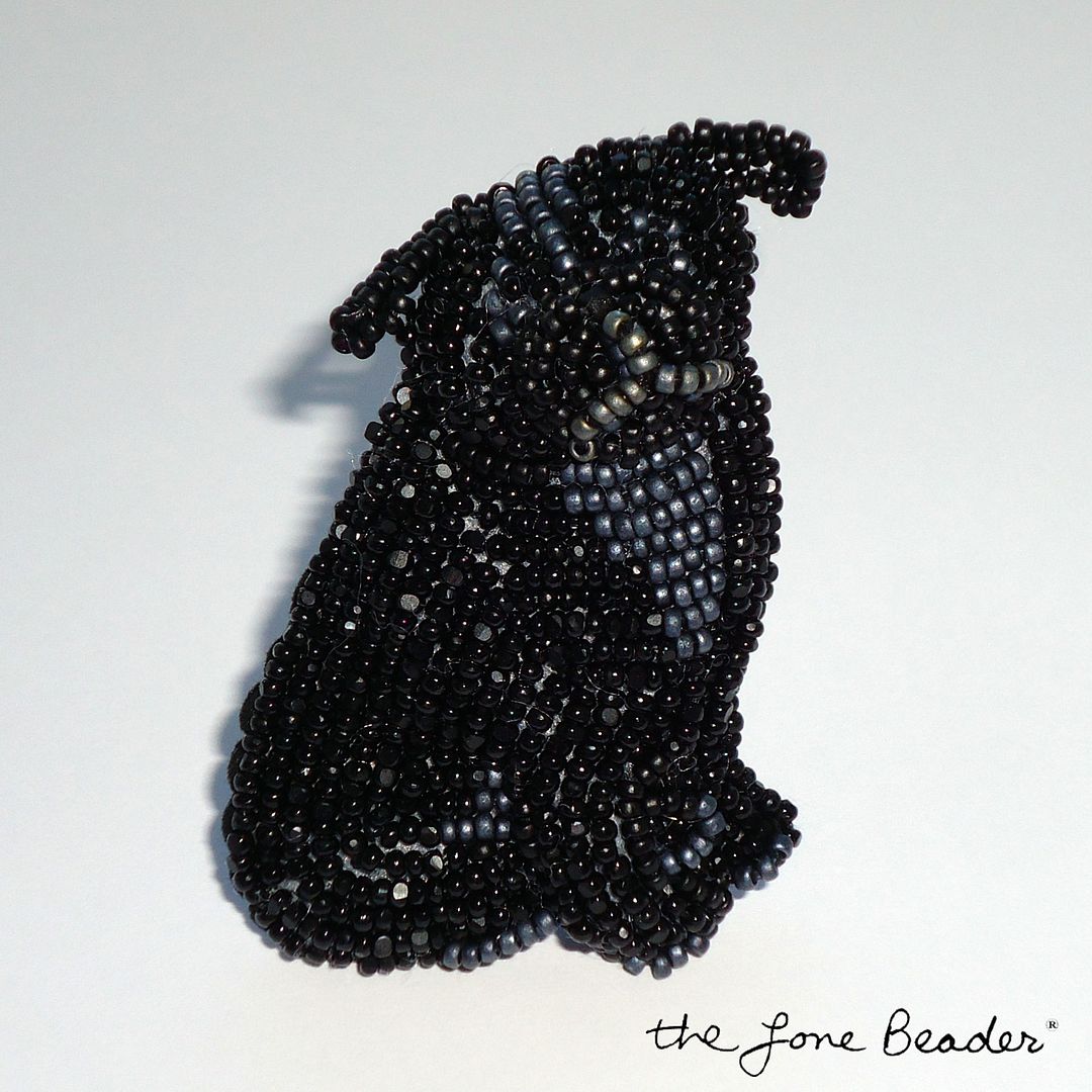 black beaded pug dog pin bead embroidery pendant etsy akc art brooch