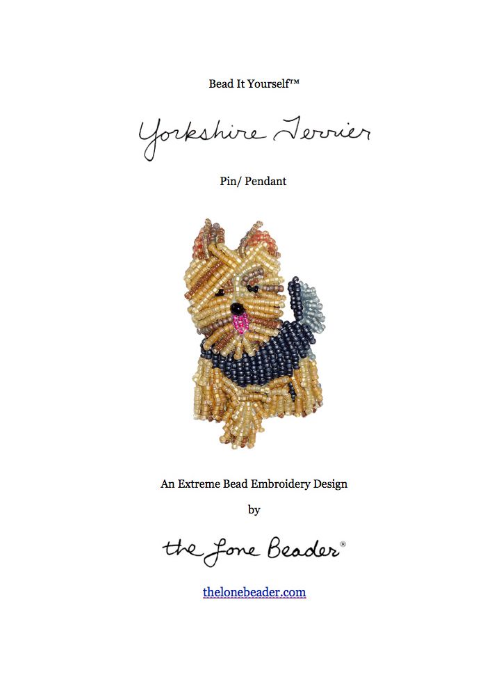yorkie yorkshire terrier bead embroidery tutorial beading pattern for sale etsy
