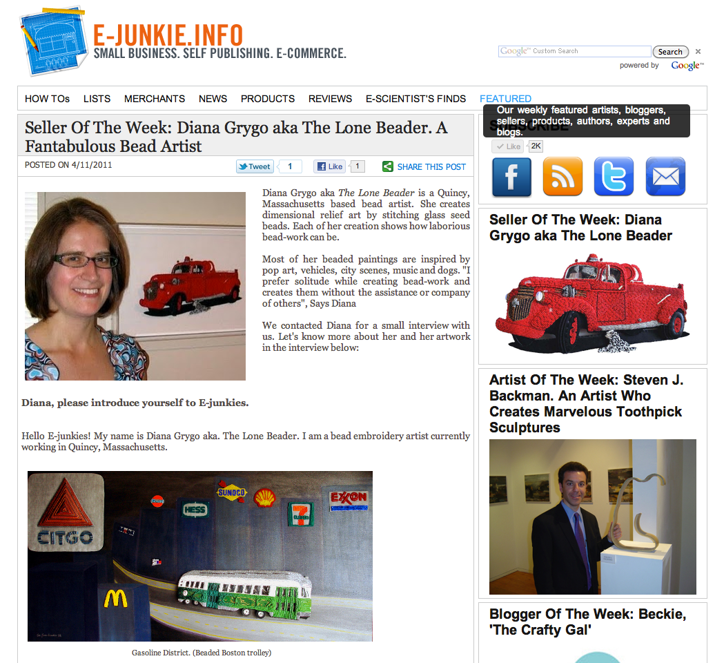 E-Junkie Interview The Lone Beader's E-Junkie Interview