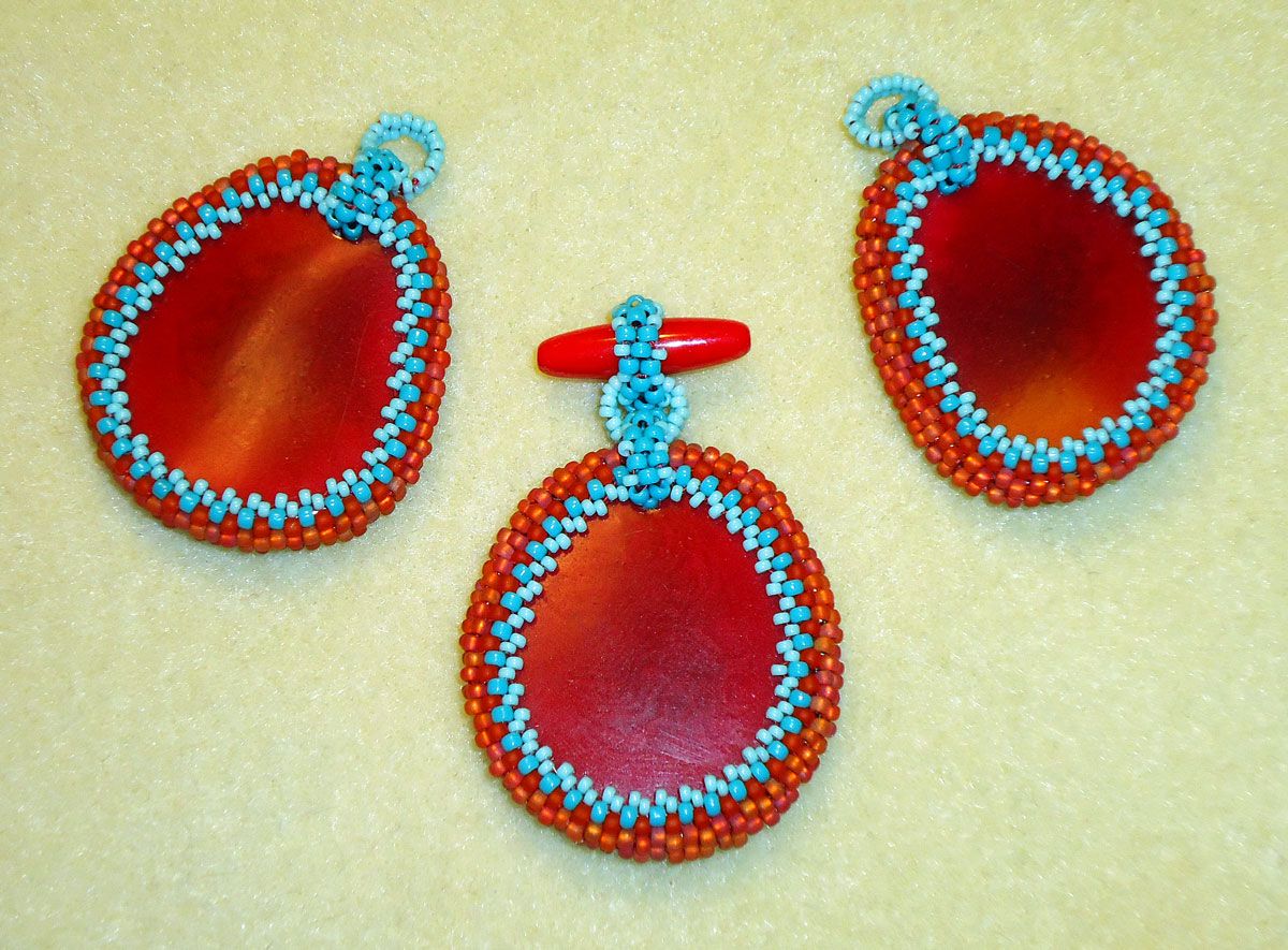 peyote stitch tagua bead pendant bails cabachon earrings etsy bead embroidery