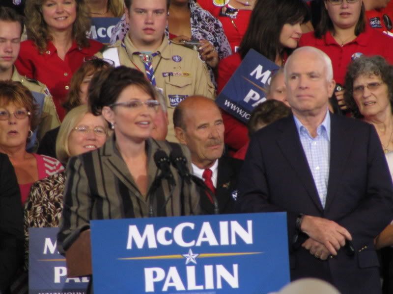 Palin Speaking as McCain Watches Palin Speaking as McCain Watches