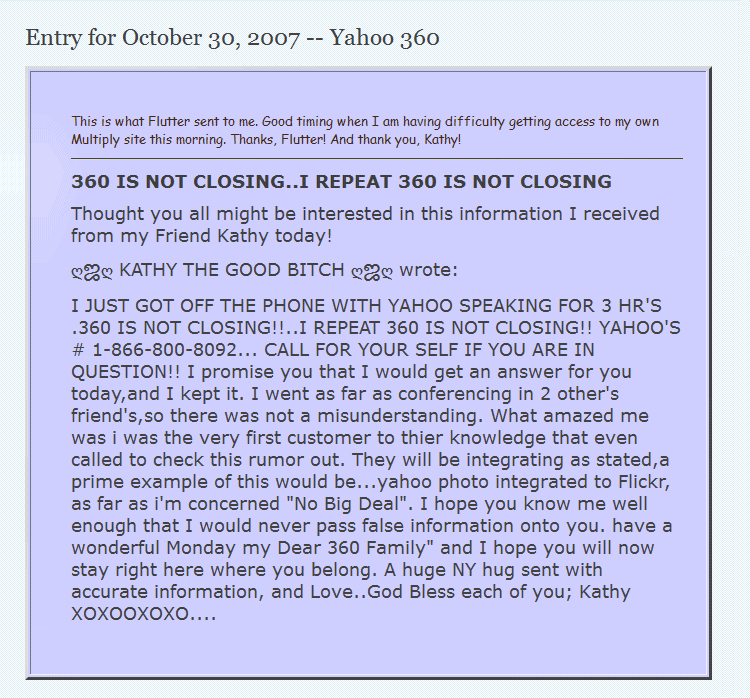 Yahoo 360 is not going away