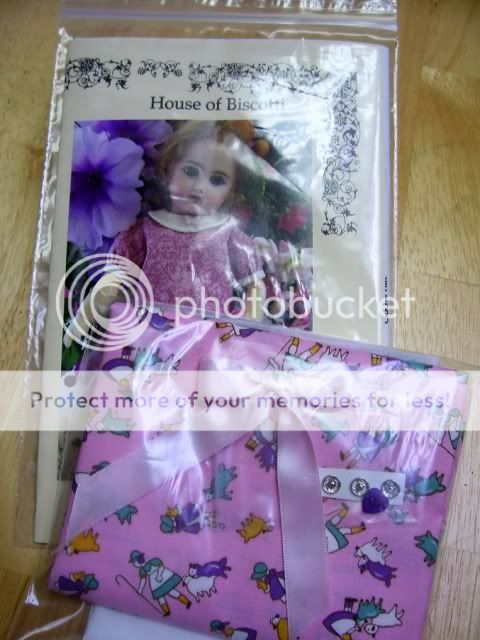   fabric and patterns kit for bleuette or a 11 12 doll you will recieve