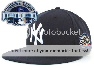 NWT New York Yankees 2009 World Series Cap sz 6 7/8 inaugural patch 