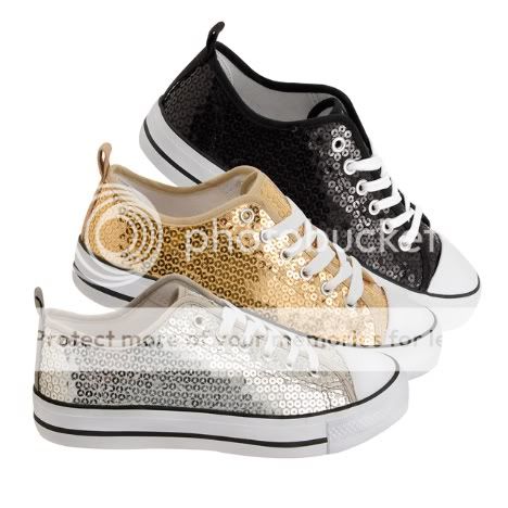 New Girls Gold Sequin "Chuck" Tennis 12  