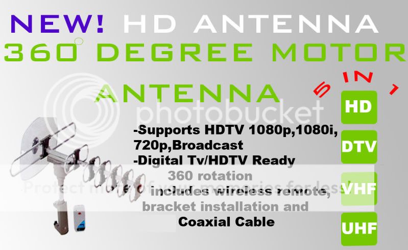 NEW AMPLIFIED ROTOR ANTENNA HDTV HD TV VHF UHF 105  